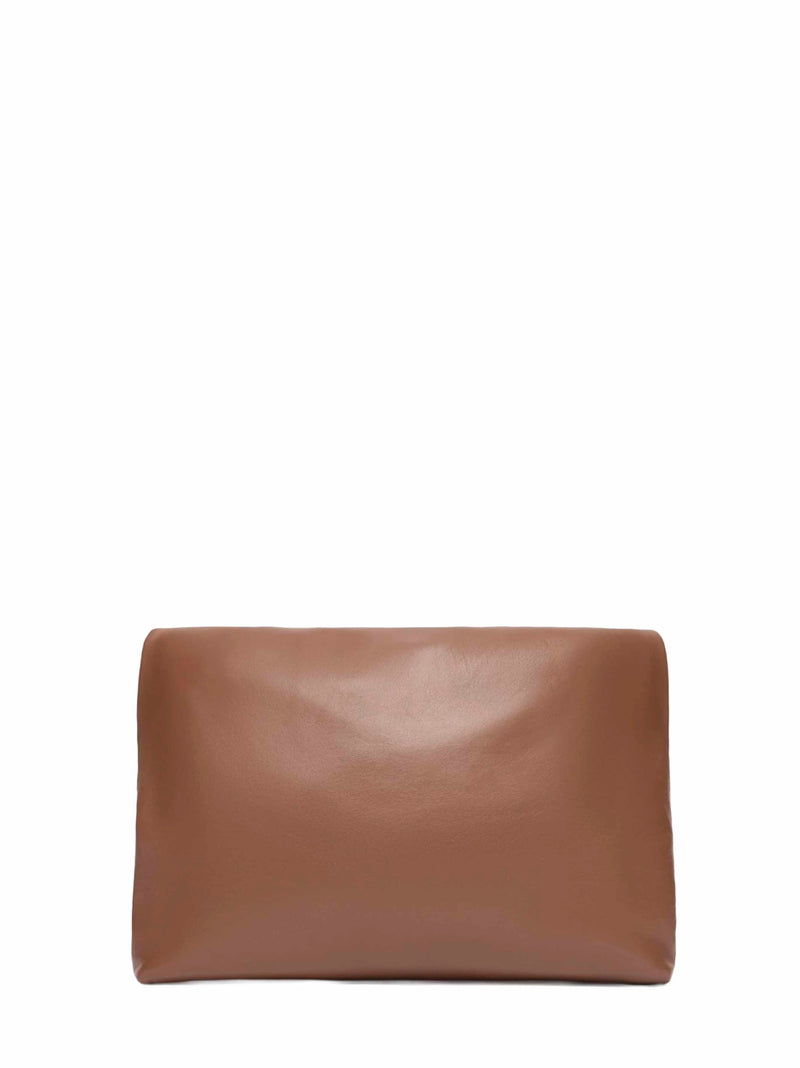 Weekend Max Mara Nappa Leather Envelope Clutch — Brown