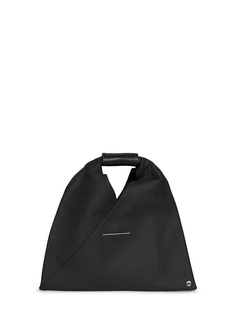 Mm6 Maison Margiela Top Handle Bag — Black Calf Leather