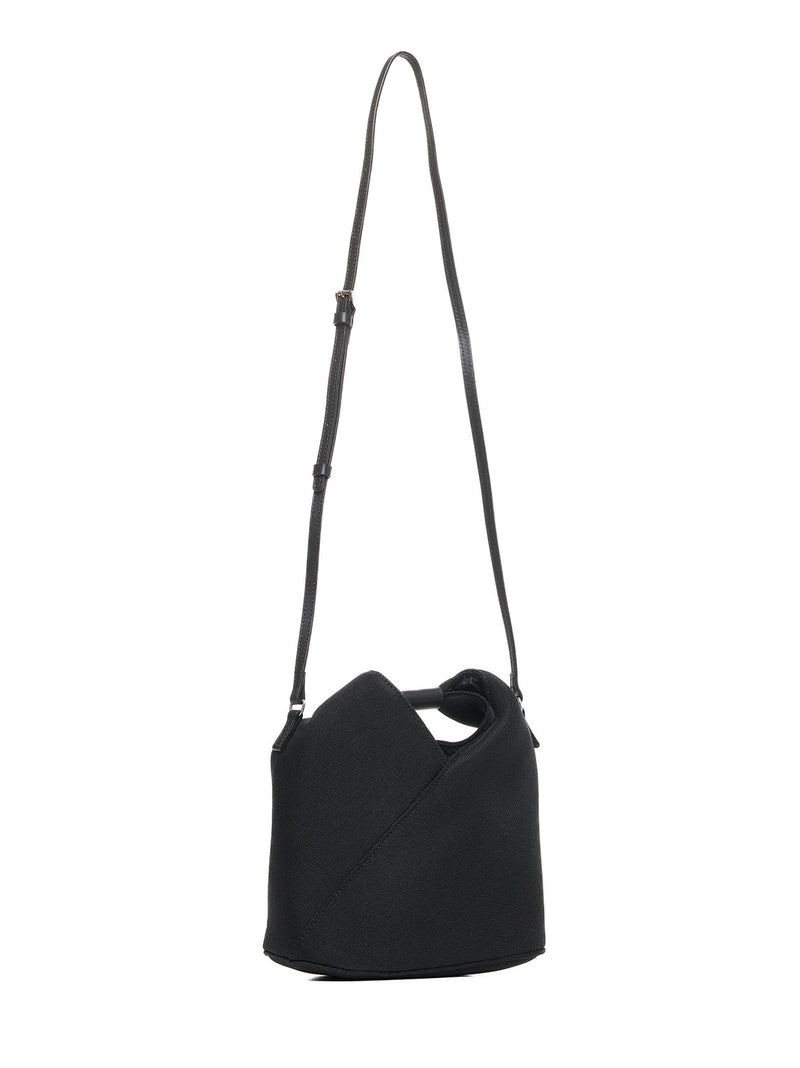Mm6 Maison Margiela Mesh Japanese-Inspired Crossbody Bag — Black Polyester