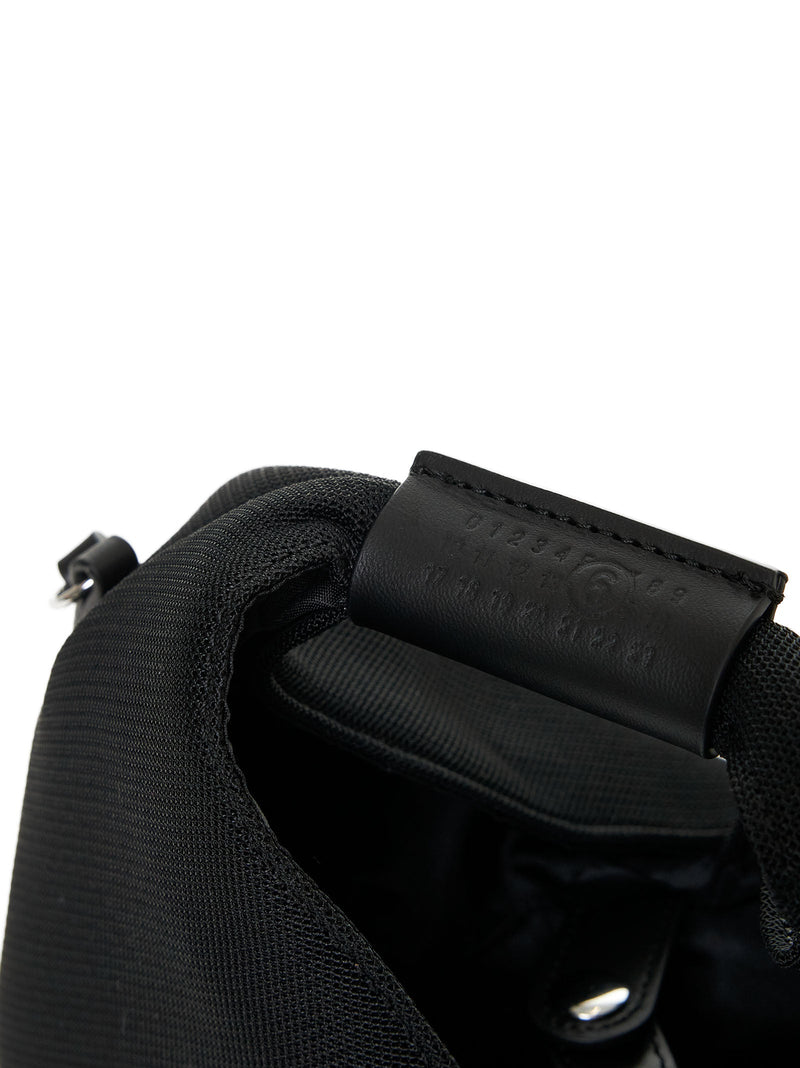Mm6 Maison Margiela Mesh Japanese-Inspired Crossbody Bag — Black Polyester