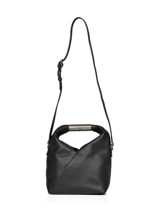 Mm6 Maison Margiela Origami-Fold Grained Leather Crossbody Bag — Black Calf