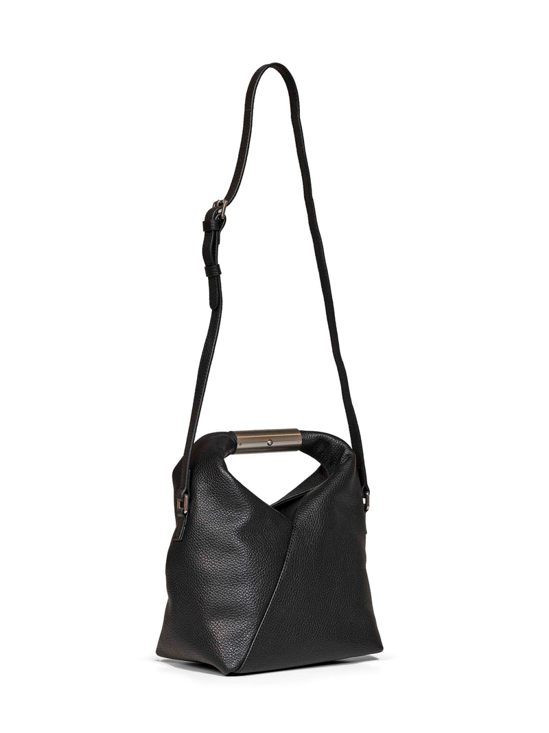 Mm6 Maison Margiela Origami-Fold Grained Leather Crossbody Bag — Black Calf