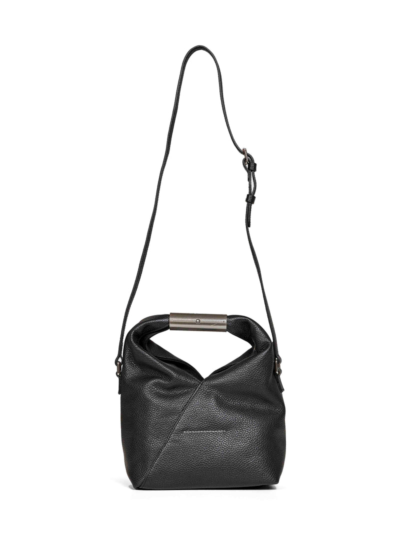 Mm6 Maison Margiela Origami-Fold Grained Leather Crossbody Bag — Black Calf