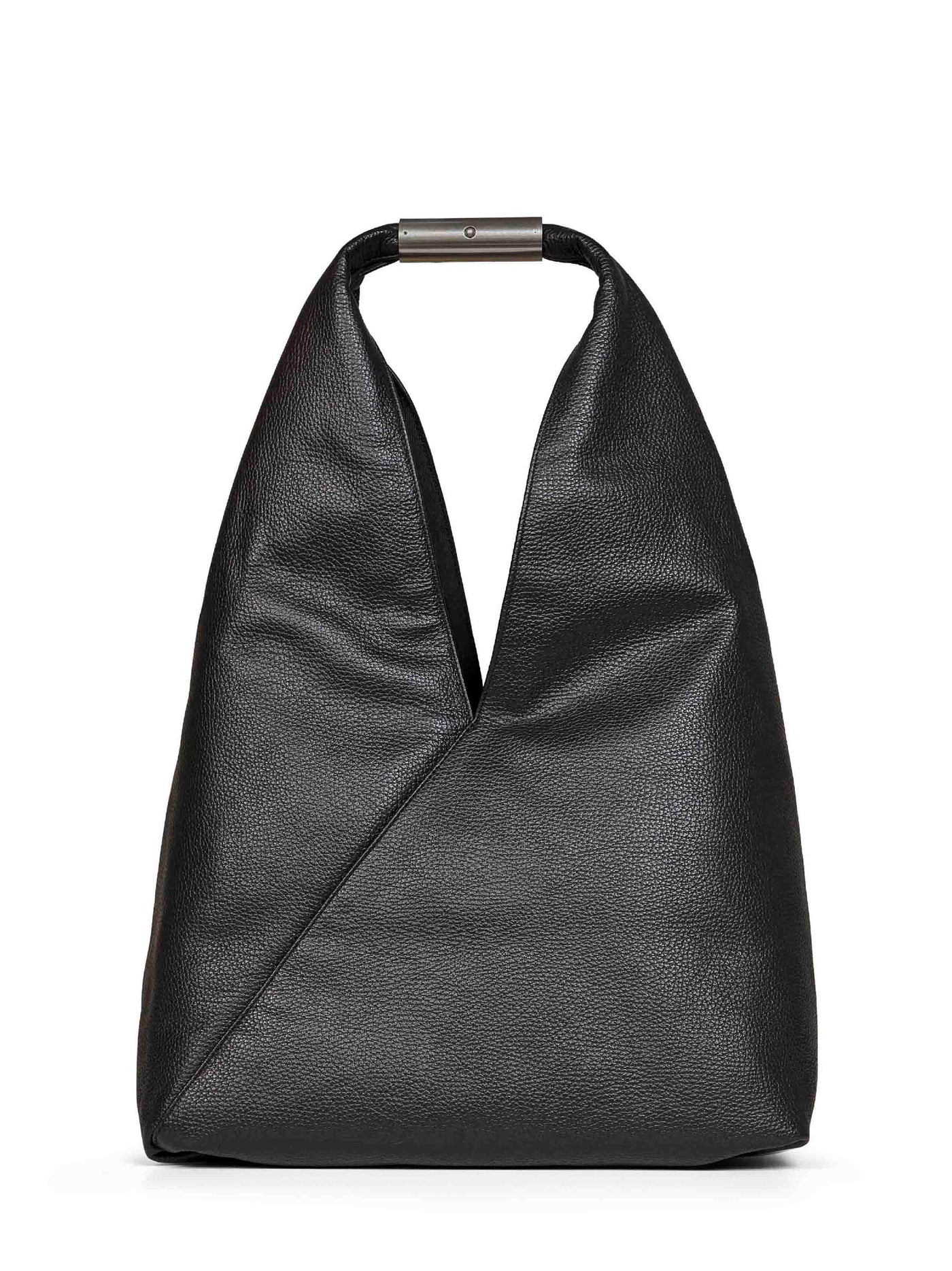Mm6 Maison Margiela Magnetic Jewel Handle Tote Bag — Black Calf Leather