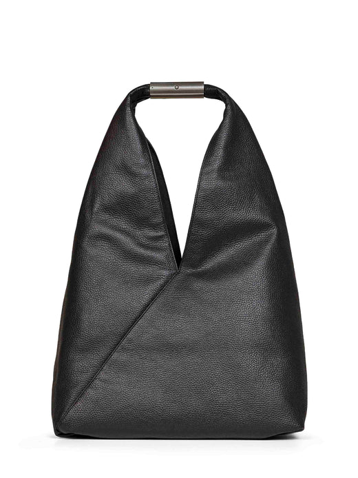 Mm6 Maison Margiela Magnetic Jewel Handle Tote Bag — Black Calf Leather
