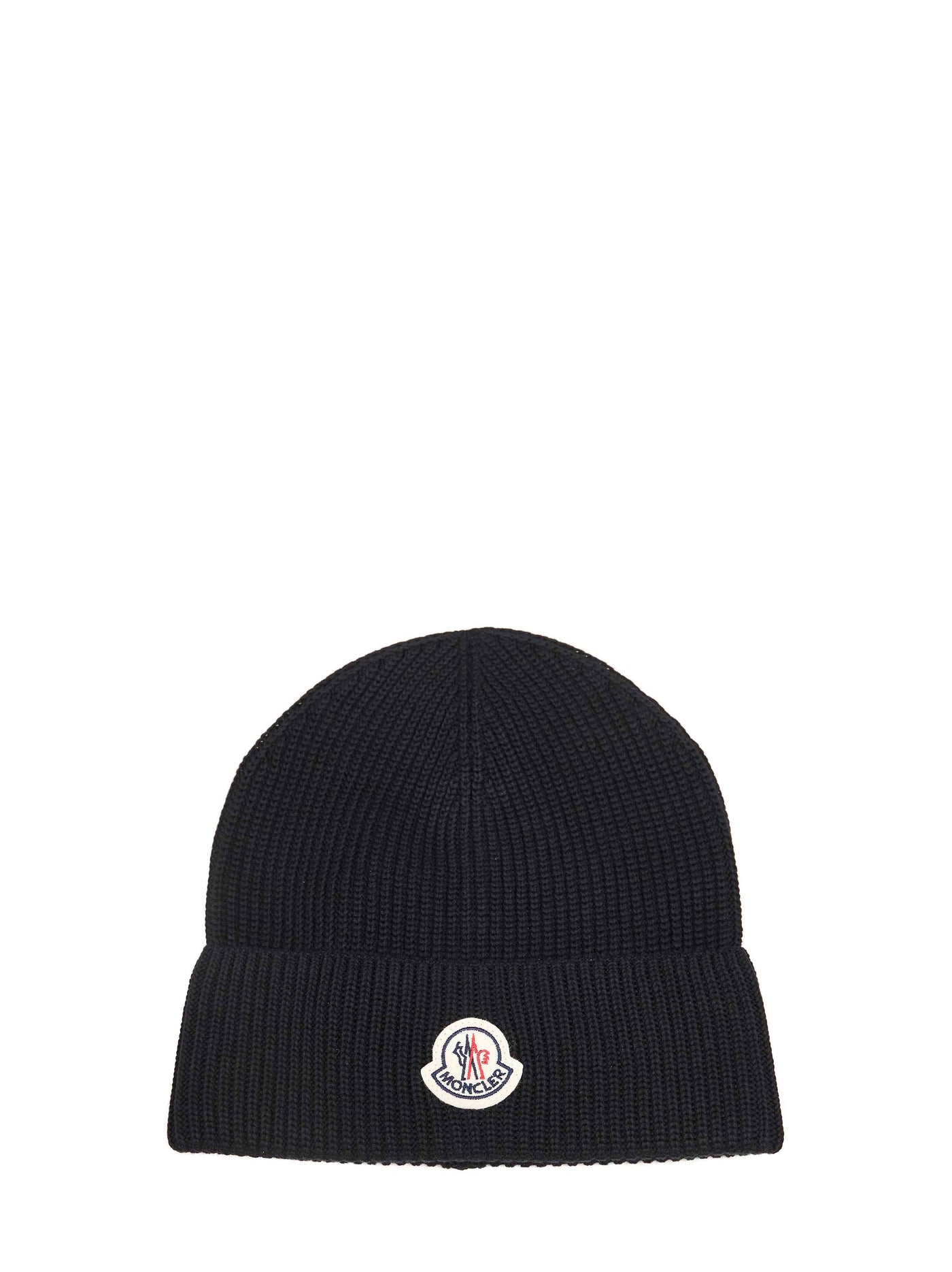 Moncler L10913b00022m1367999 Ribbed Wool-Cotton Beanie — Black Beanies