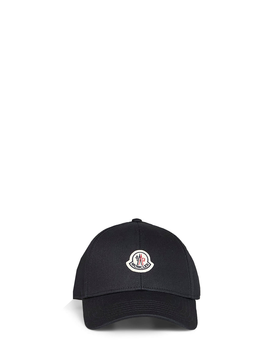 Moncler L20913b0003704863999 Embroidered Logo Baseball Cap — Black Cotton Caps