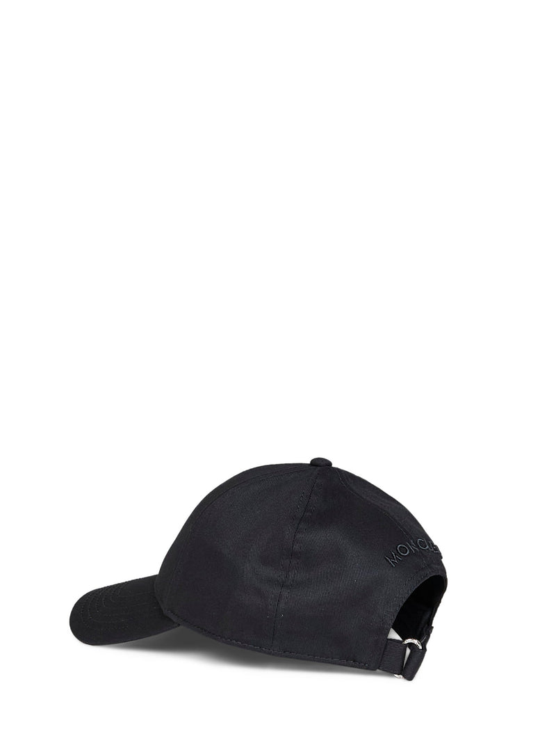Moncler L20913b0003704863999 Embroidered Logo Baseball Cap — Black Cotton Caps