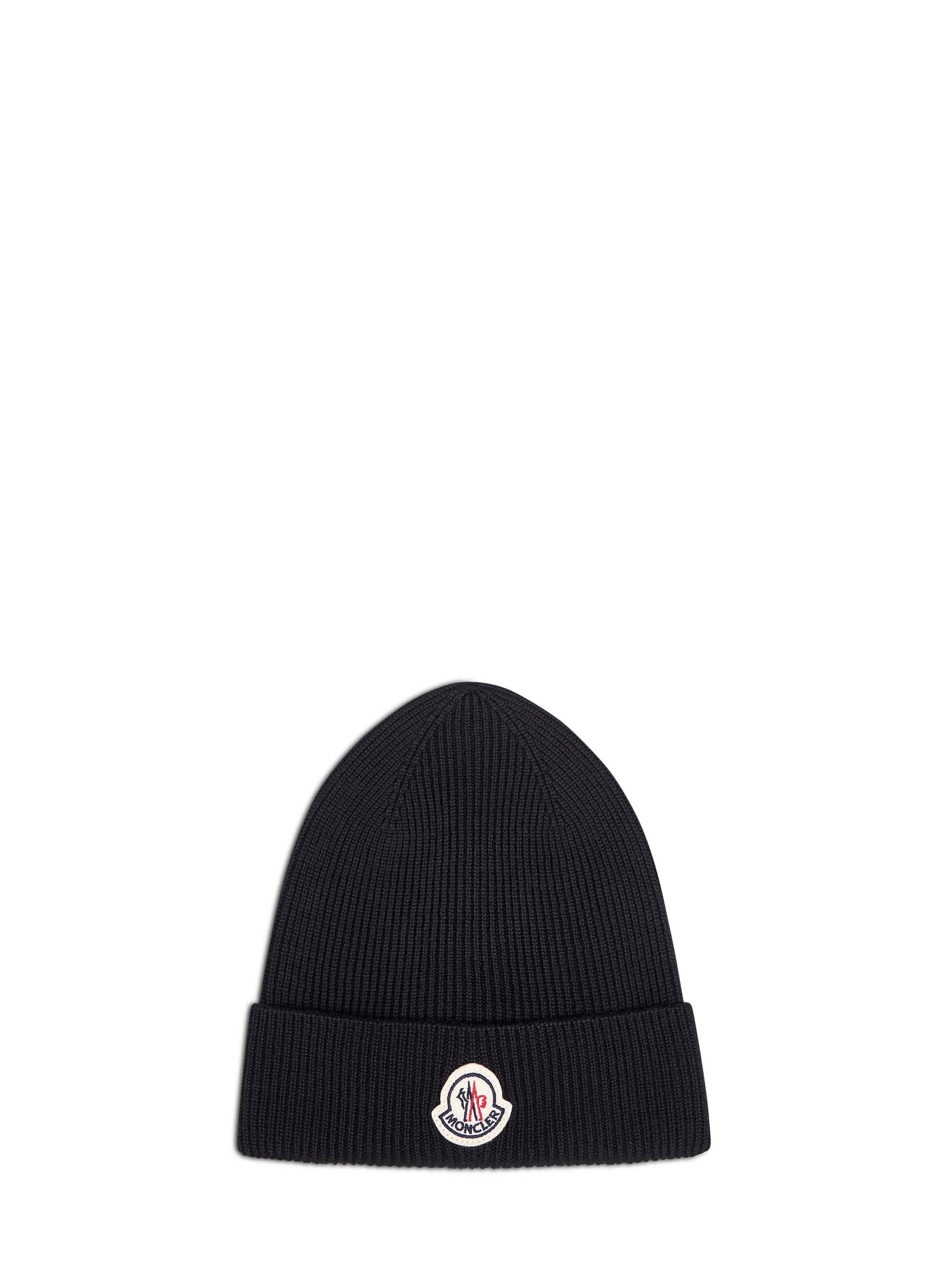 Moncler L20913b70500a9342999 Ribbed Virgin Wool Beanie — Black Beanies