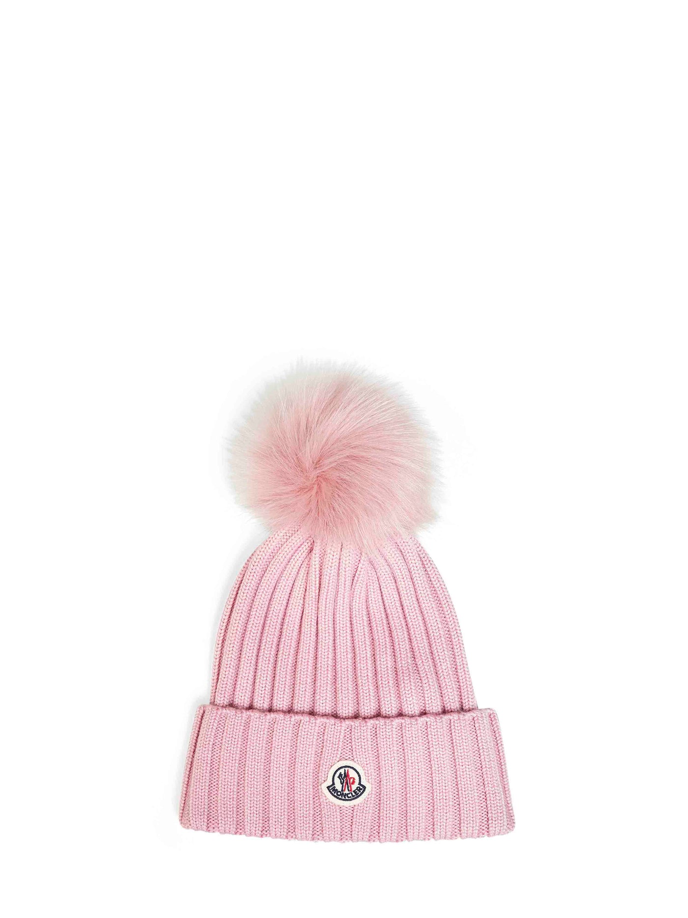 Moncler L20933b00039m1131518 Virgin Wool Ribbed Knit Beanie — Pink Beanies