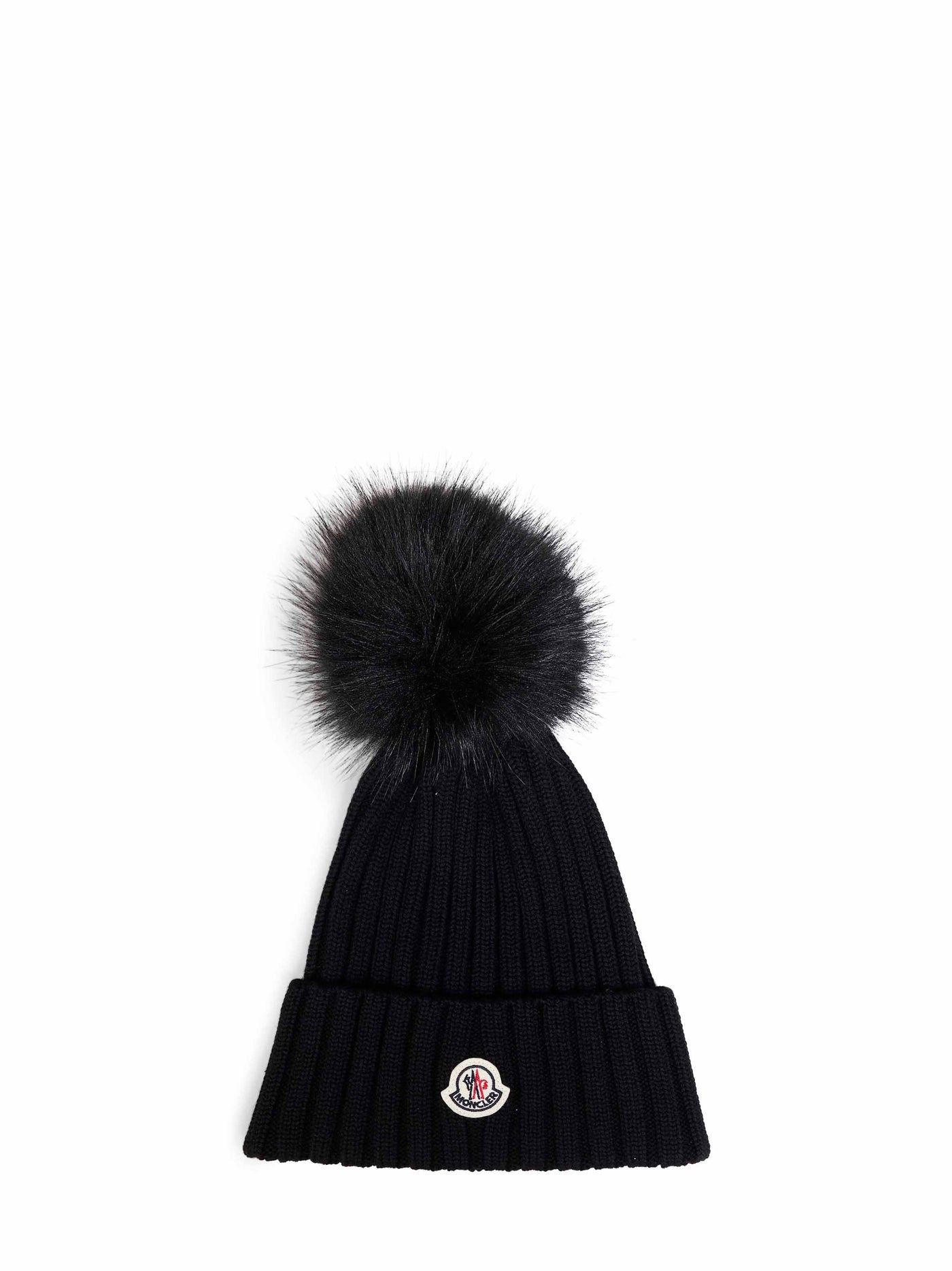 Moncler L20933b00039m1131999 Wool Pom-Pom Beanie — Black Virgin Beanies