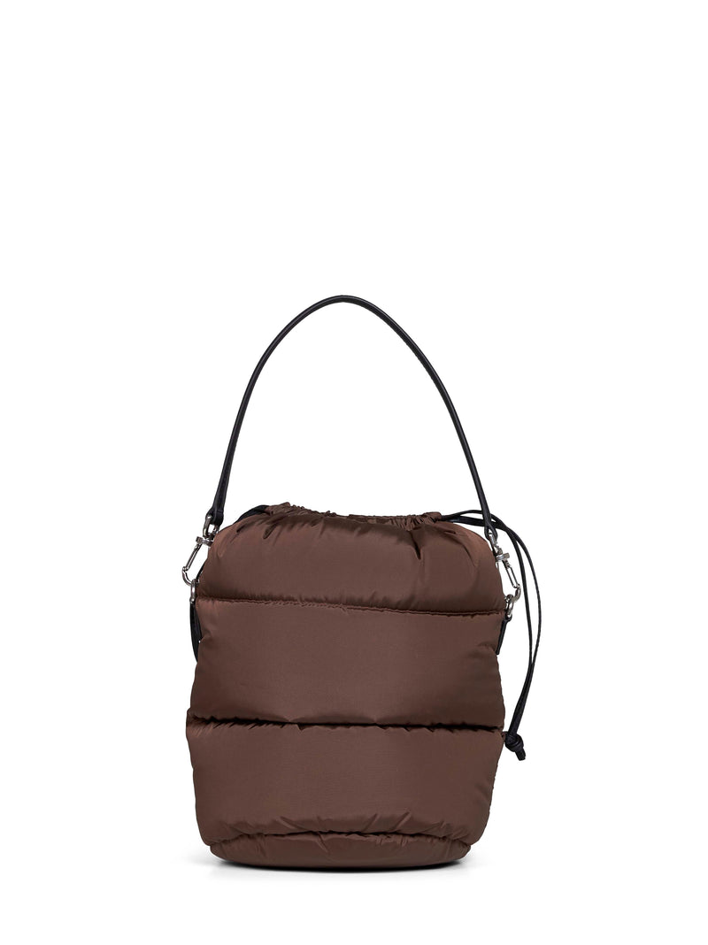 Moncler Bucket Bag — Brown Polyamide