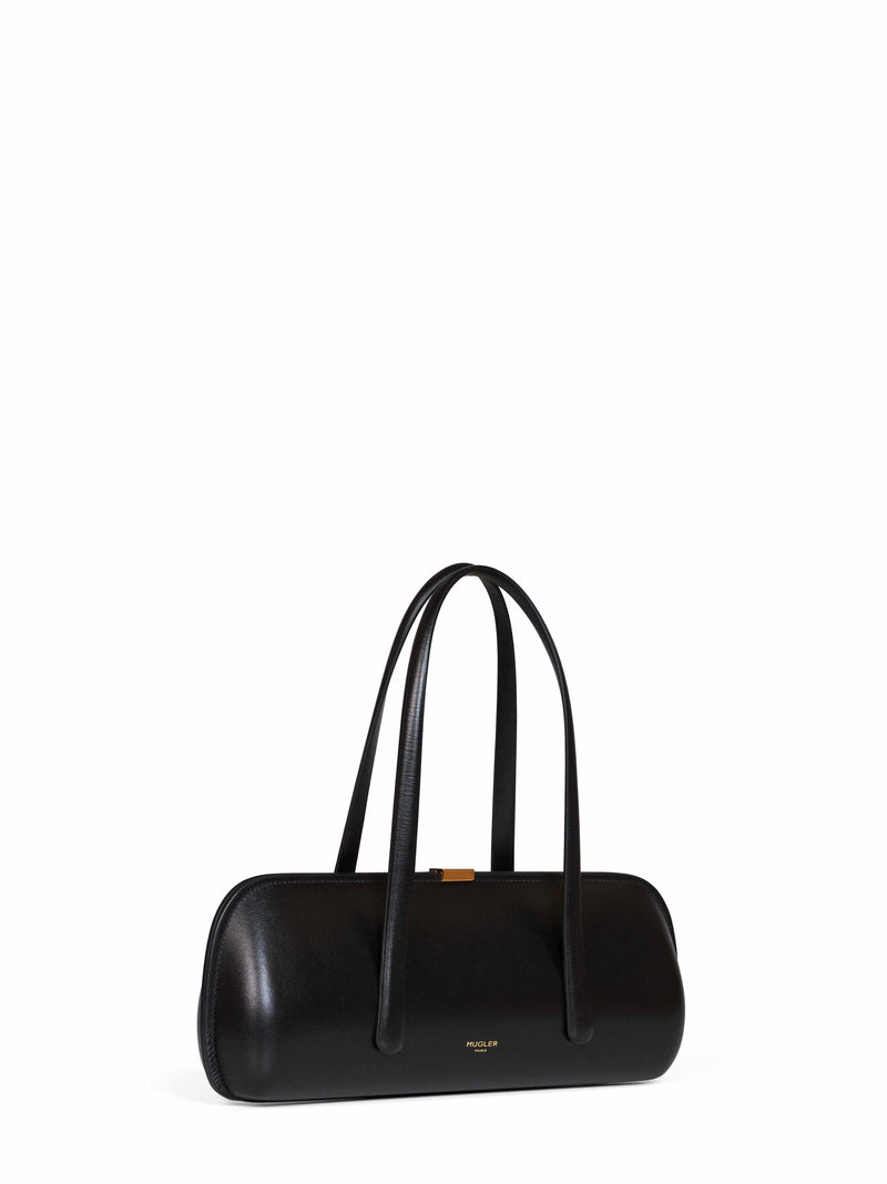 Mugler Aurora Shoulder Bag — Black Calf Leather