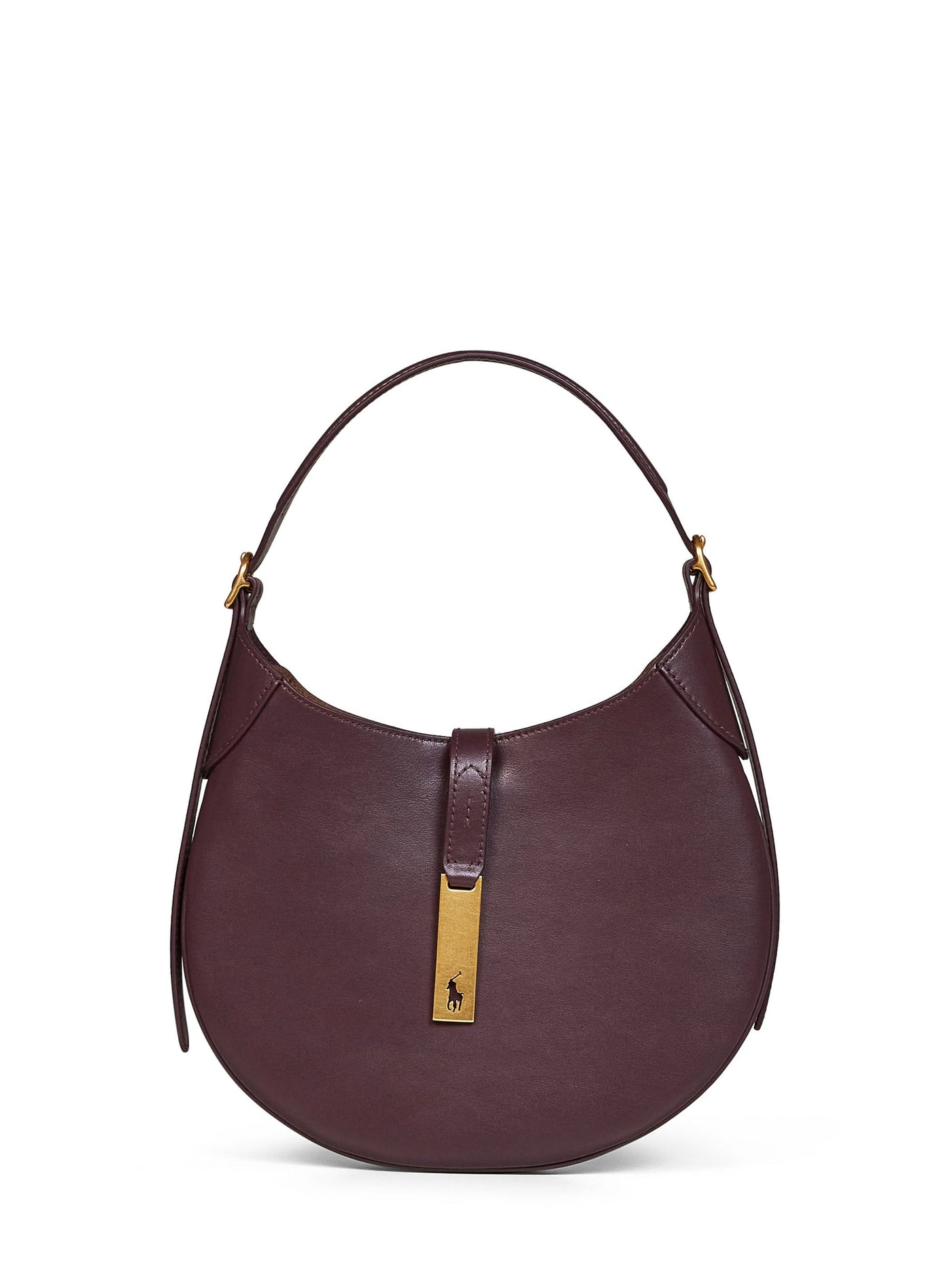 Polo Ralph Lauren Calf Leather Shoulder Bag — Bordeaux