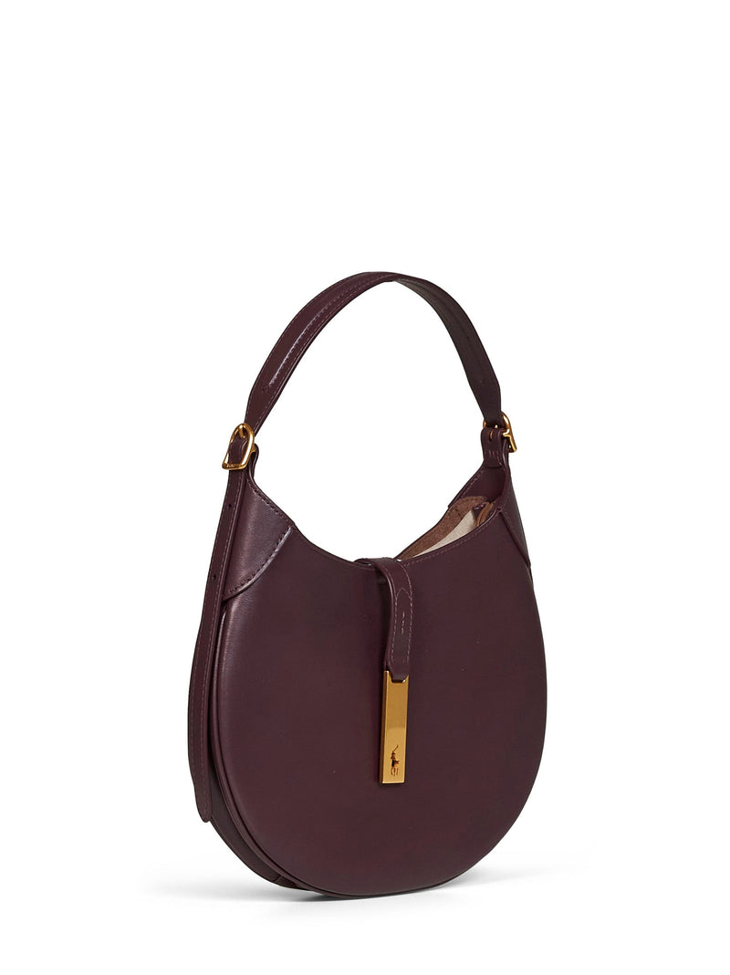 Polo Ralph Lauren Calf Leather Shoulder Bag — Bordeaux