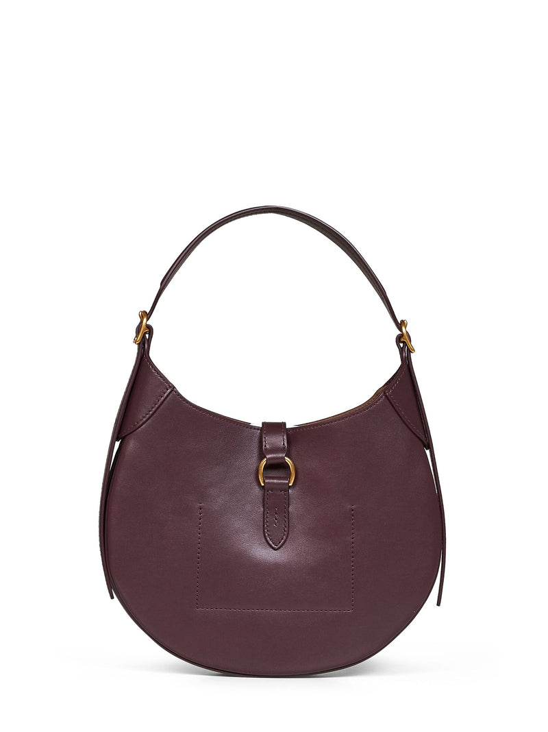 Polo Ralph Lauren Calf Leather Shoulder Bag — Bordeaux