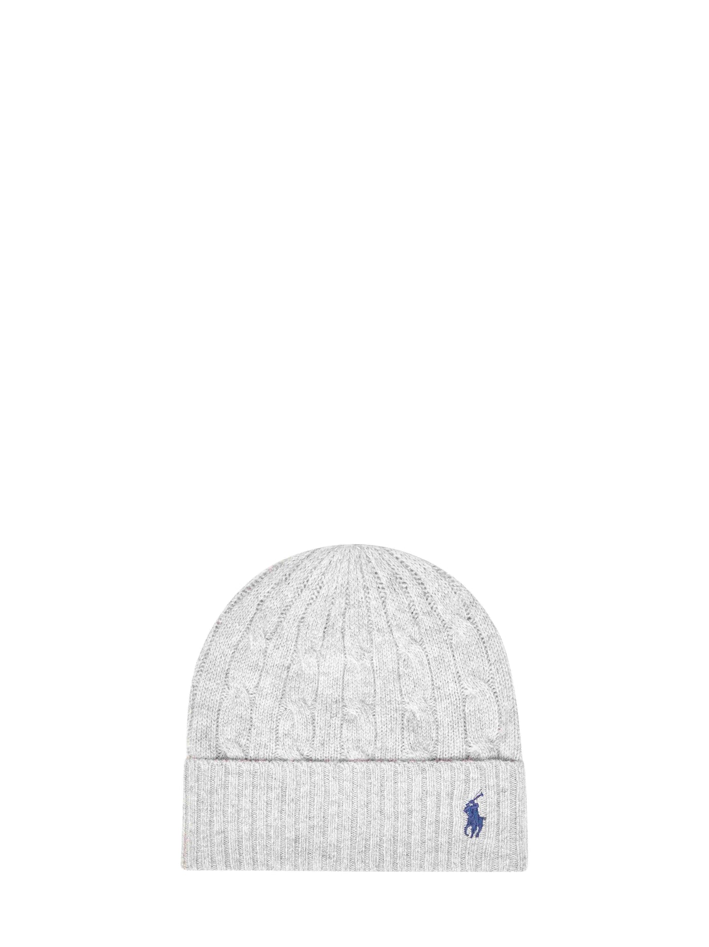 Polo Ralph Lauren 455981442-002 Wool-Cashmere Cable Knit Beanie — Gray Beanies