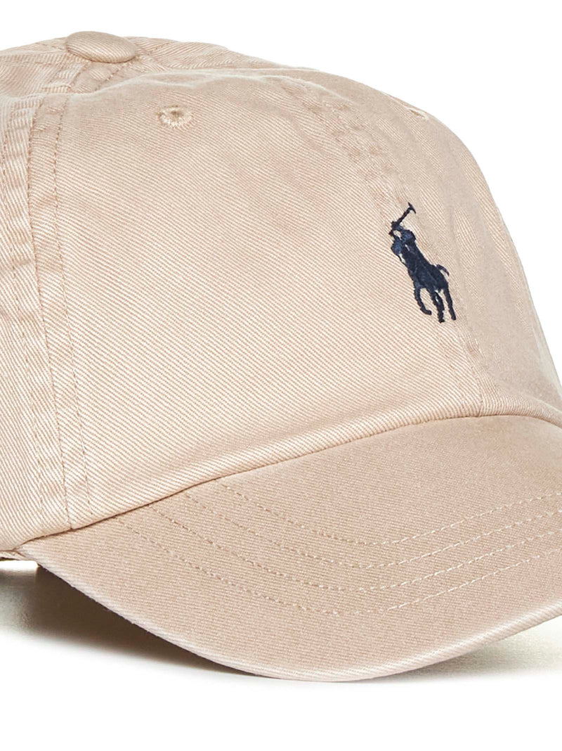 Polo Ralph Lauren 710548524-005 Embroidered Pony Baseball Cap — Beige Cotton Caps