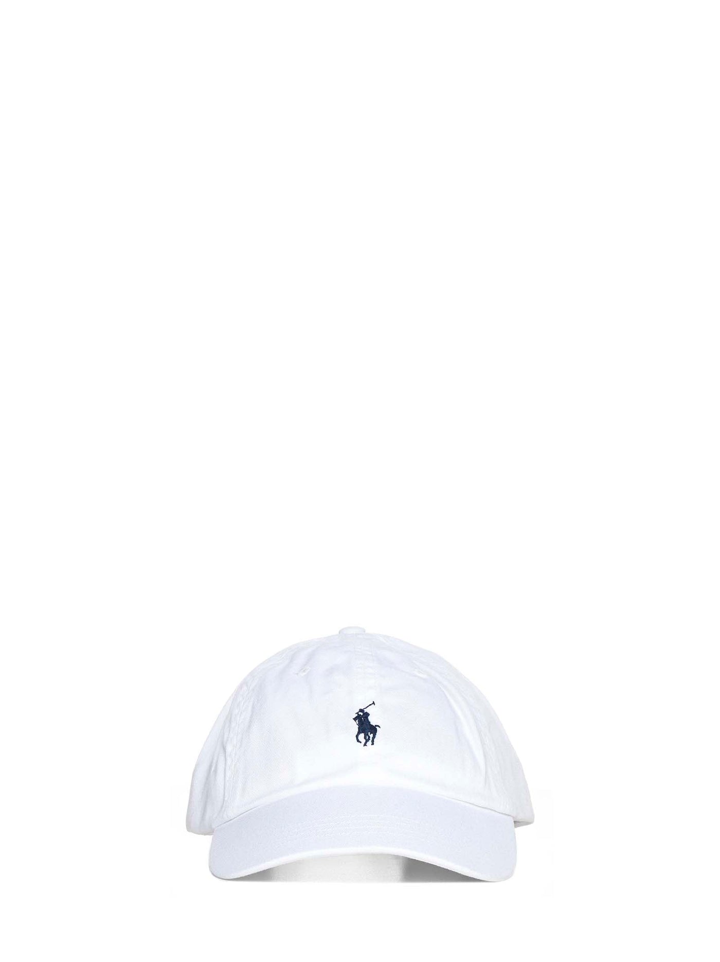 Polo Ralph Lauren 710548524-011 Embroidered Pony Baseball Cap — White Cotton Caps