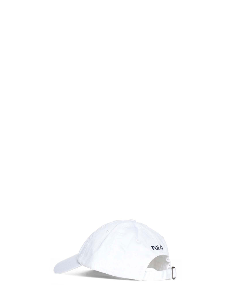 Polo Ralph Lauren 710548524-011 Embroidered Pony Baseball Cap — White Cotton Caps