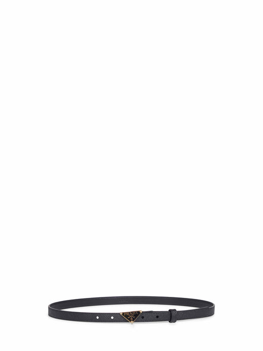 Prada Saffiano Leather Belt — Black Calf