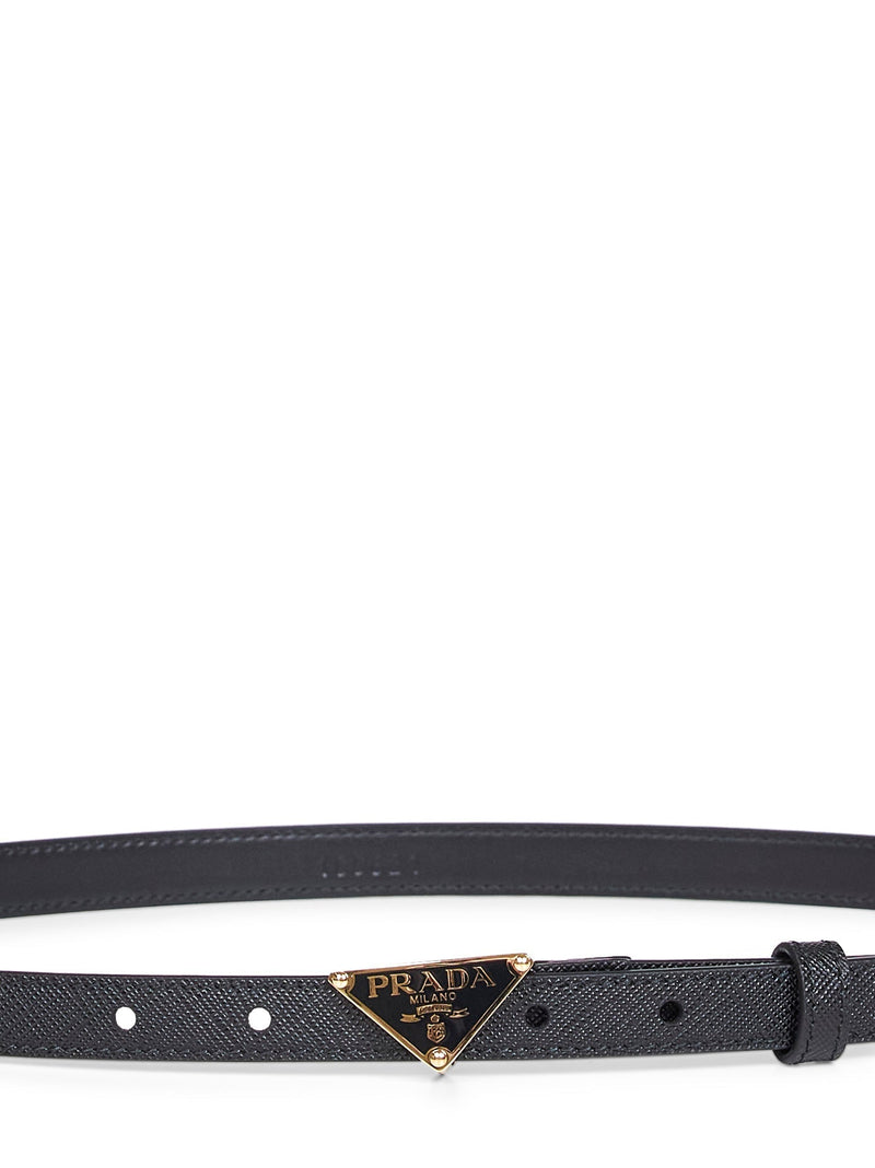 Prada Saffiano Leather Belt — Black Calf