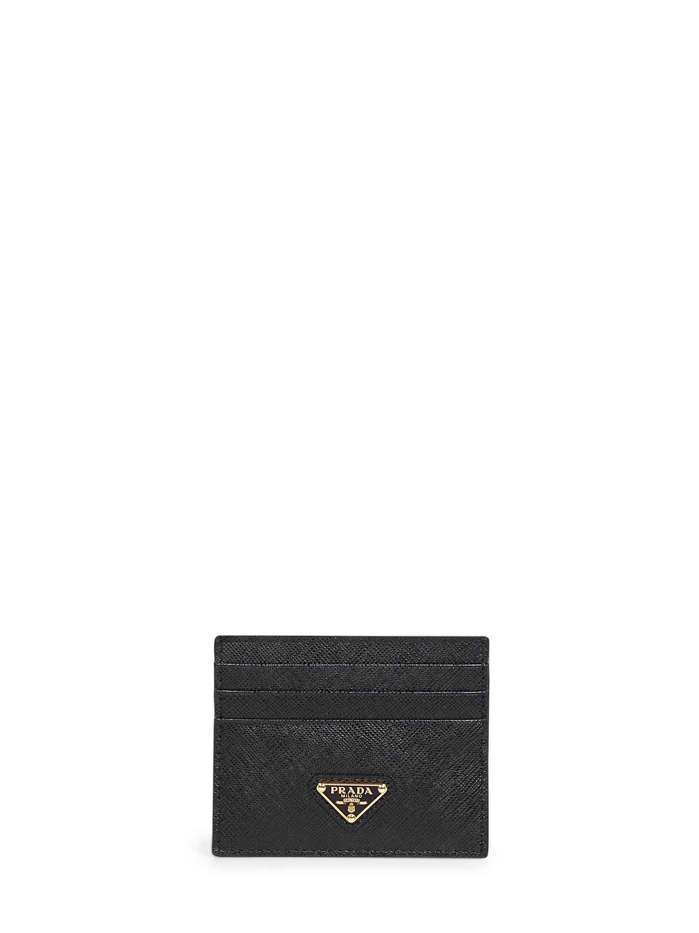 Prada Saffiano Calf Leather Card Case — Black Wallets & Purses