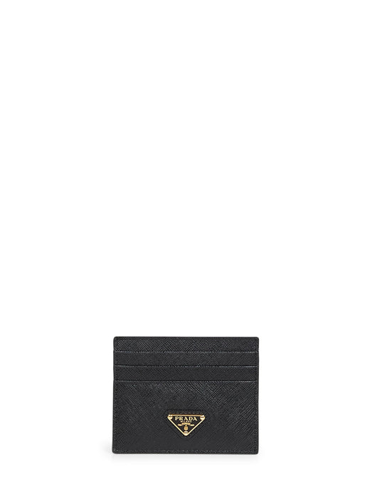 Prada Saffiano Calf Leather Card Case — Black Wallets & Purses