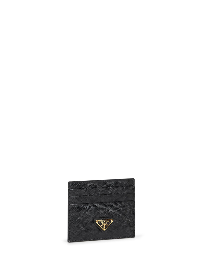 Prada Saffiano Calf Leather Card Case — Black Wallets & Purses