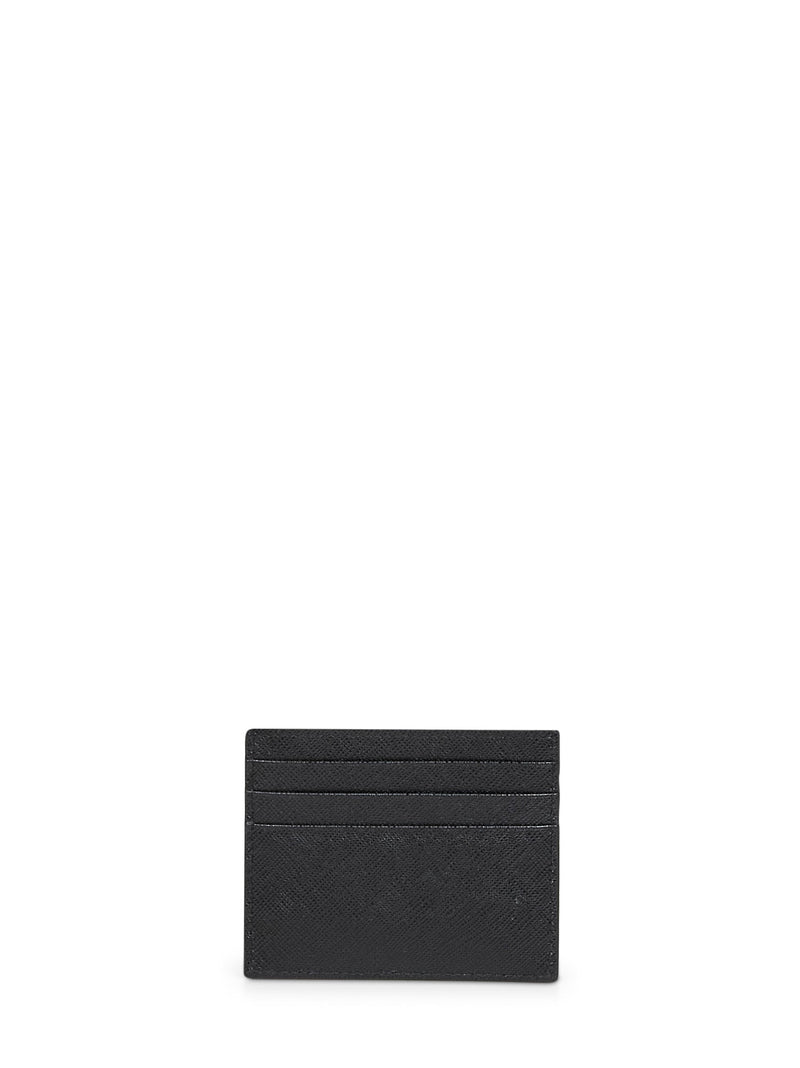 Prada Saffiano Calf Leather Card Case — Black Wallets & Purses