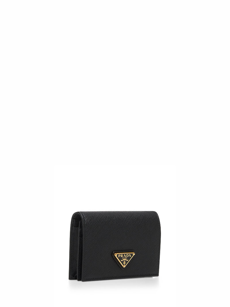 Prada Saffiano Leather Wallet — Black Calf & Purses