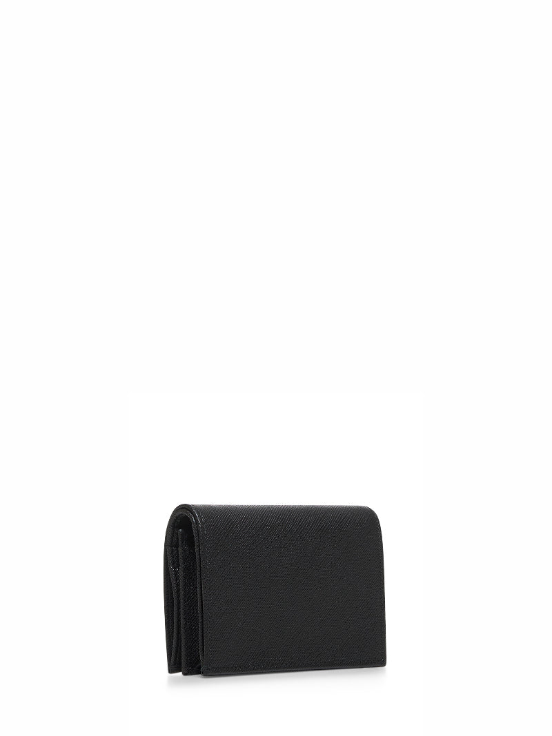 Prada Saffiano Leather Wallet — Black Calf & Purses