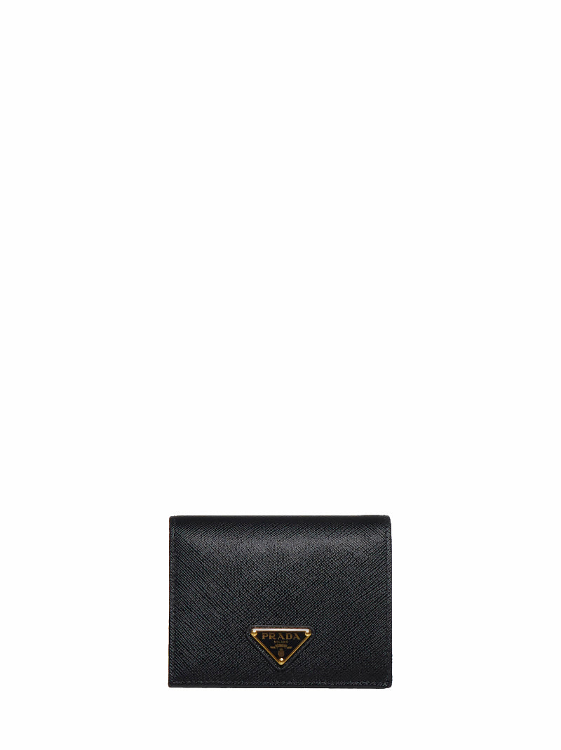 Prada Saffiano Leather Wallet — Black & Purses