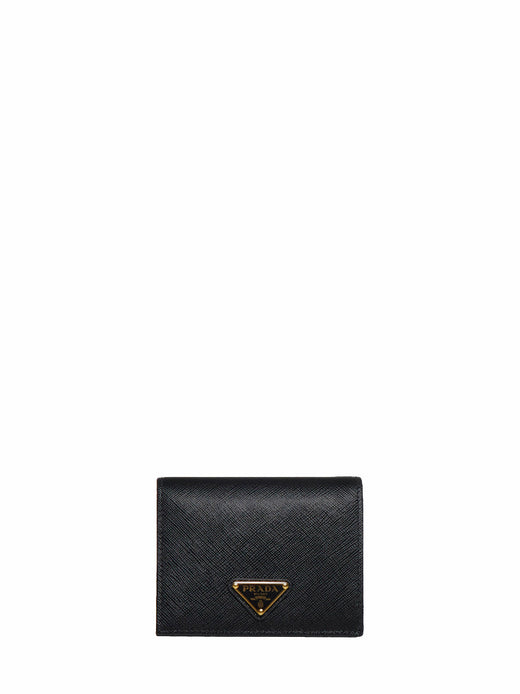Prada Saffiano Leather Wallet — Black & Purses
