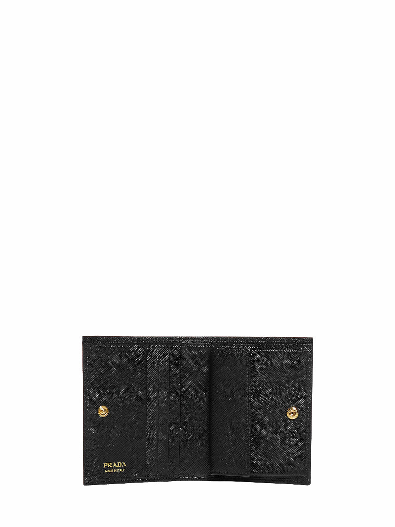 Prada Saffiano Leather Wallet — Black & Purses