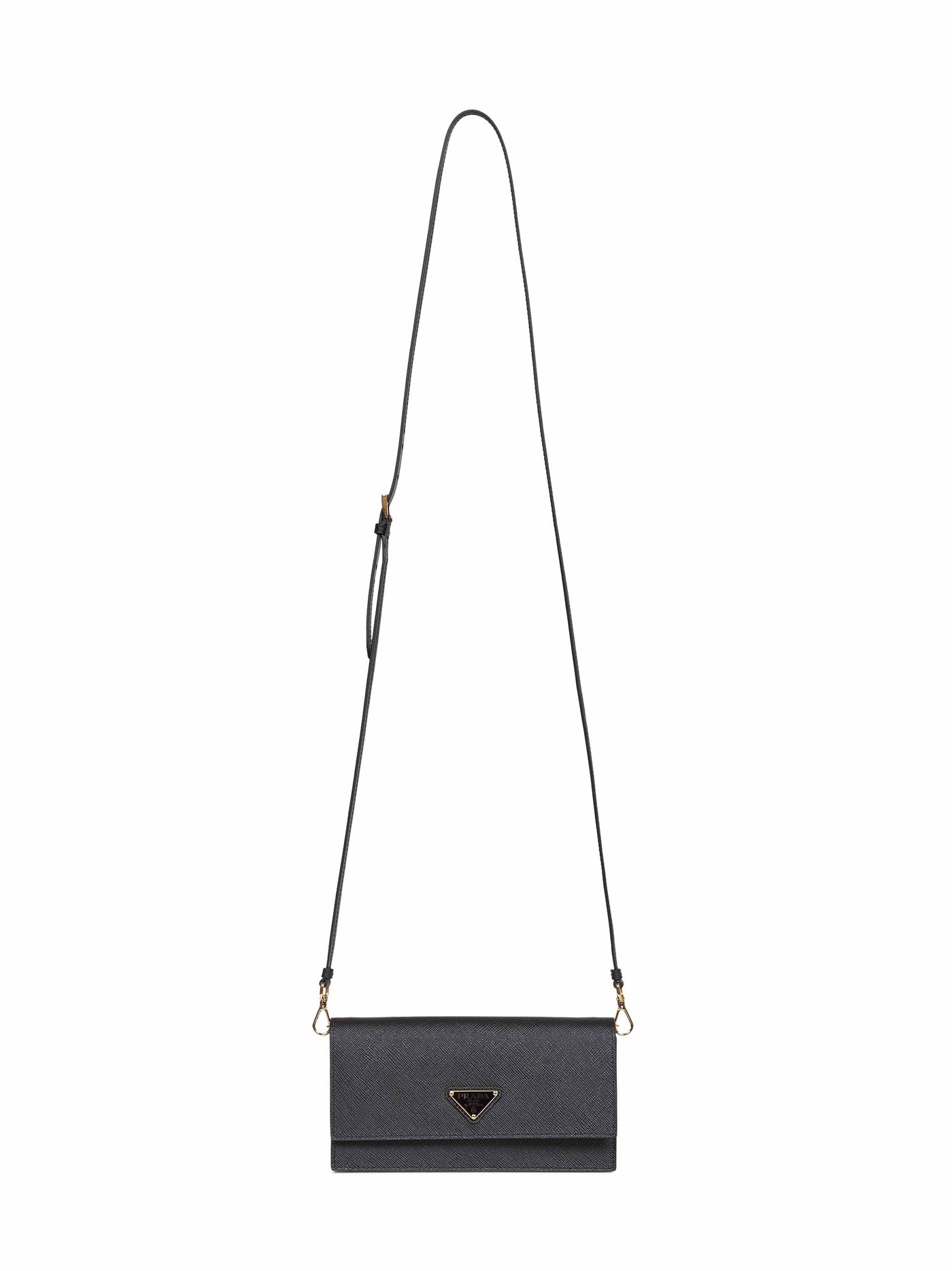 Prada Saffiano Calf Leather Shoulder Bag — Black