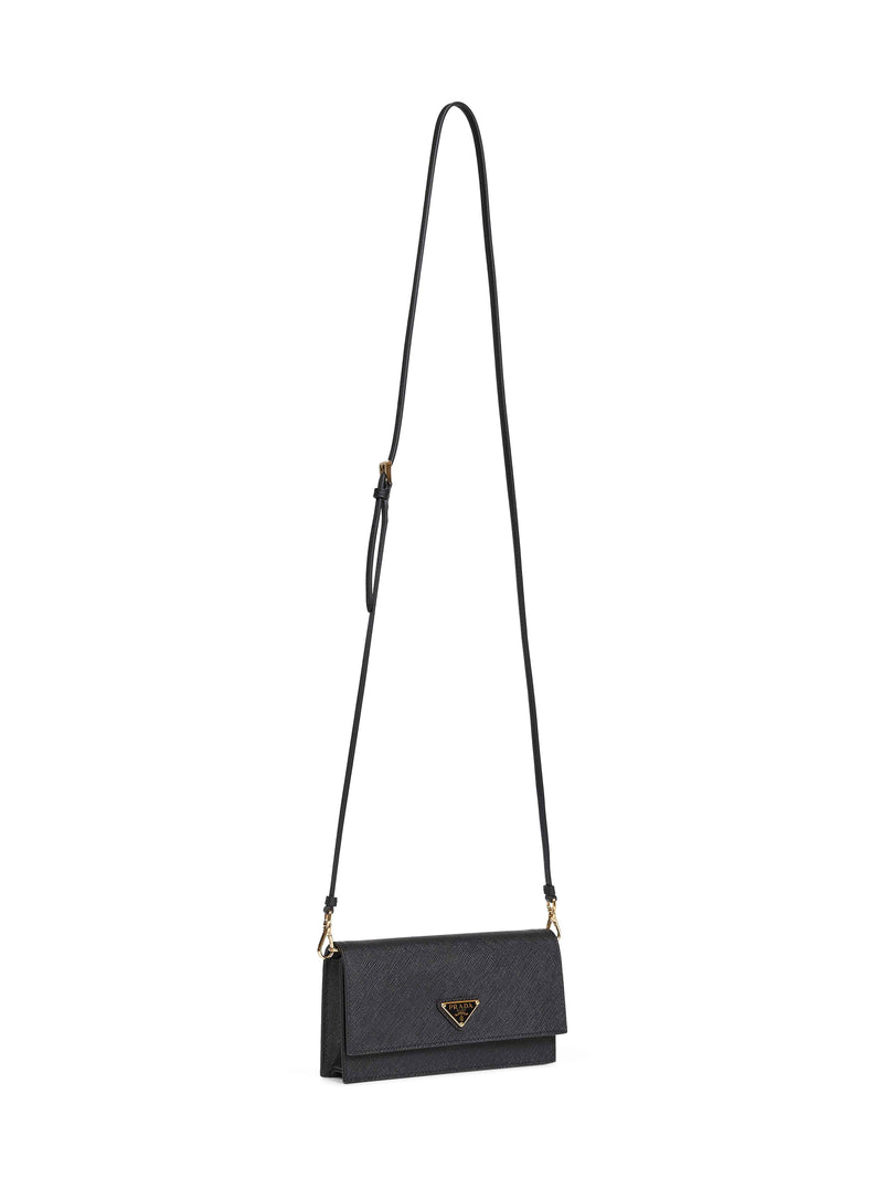 Prada Saffiano Calf Leather Shoulder Bag — Black