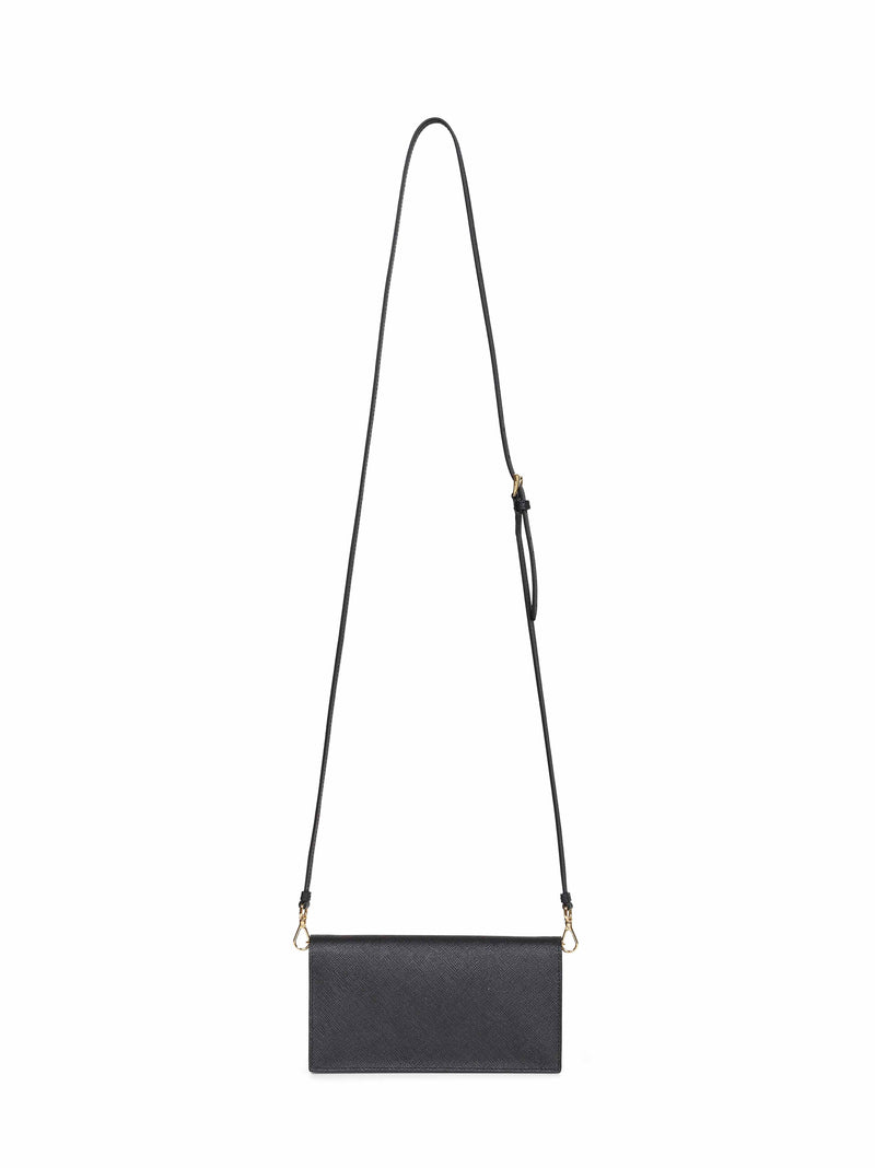 Prada Saffiano Calf Leather Shoulder Bag — Black