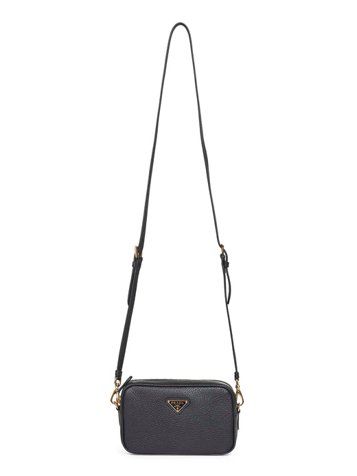 Prada Grained Calf Leather Crossbody Bag — Black