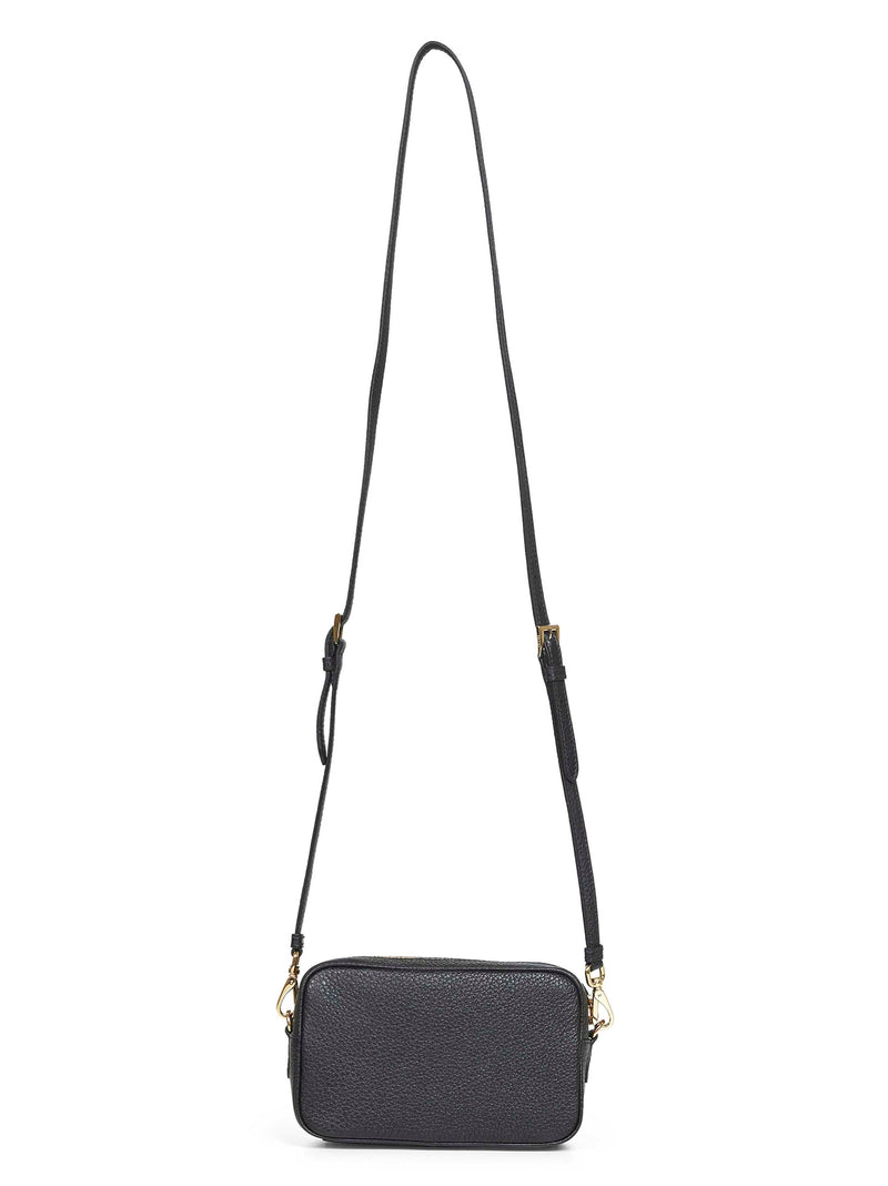 Prada Grained Calf Leather Crossbody Bag — Black