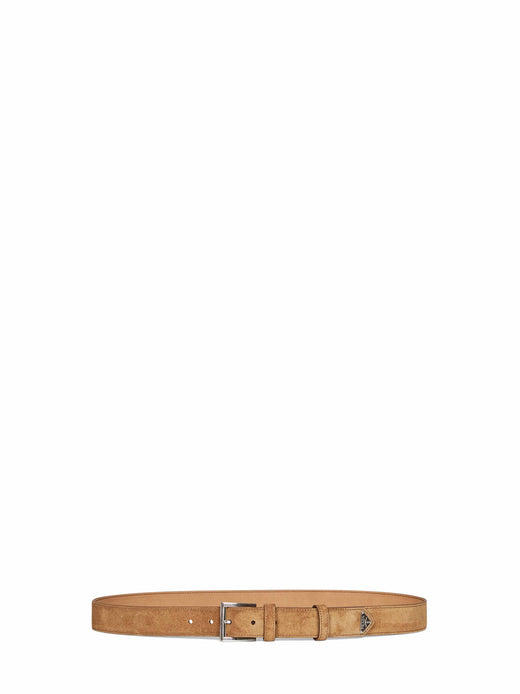Prada Suede Belt — Beige Polyamide