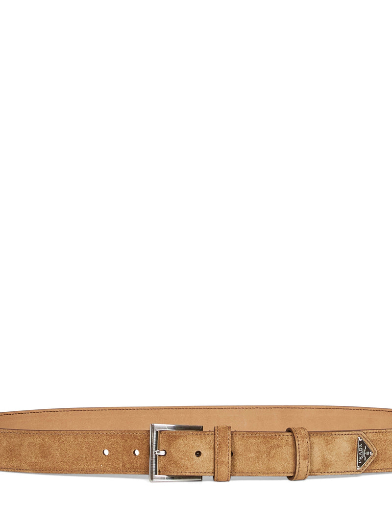 Prada Suede Belt — Beige Polyamide