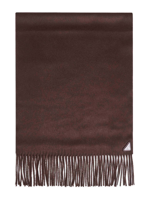Prada Silk And Cashmere Blend Scarf — Brown Scarfs