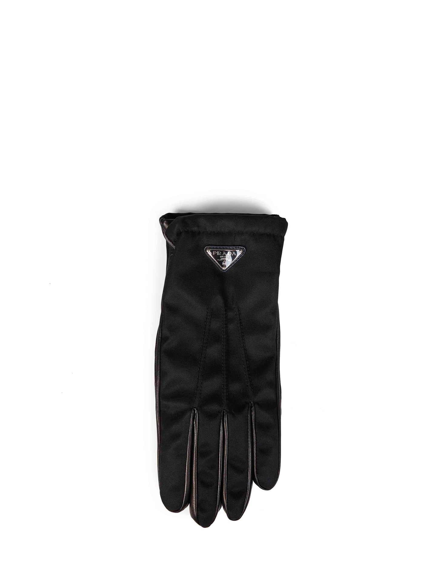 Prada Re-Nylon & Nappa Leather Gloves — Black Polyamide