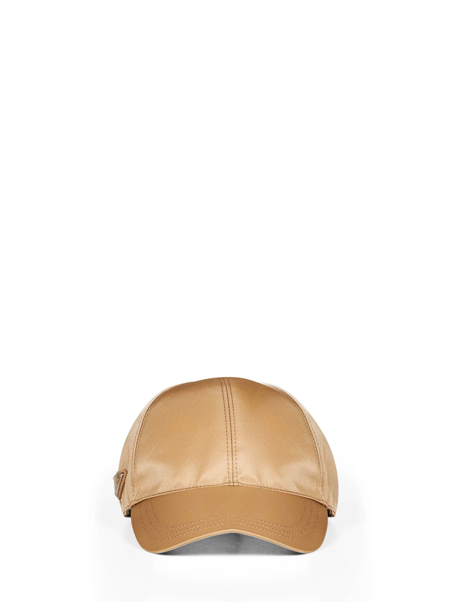 Prada 2hc2742dmif0040 Re-Nylon Recycled Polyamide Baseball Cap — Beige Caps