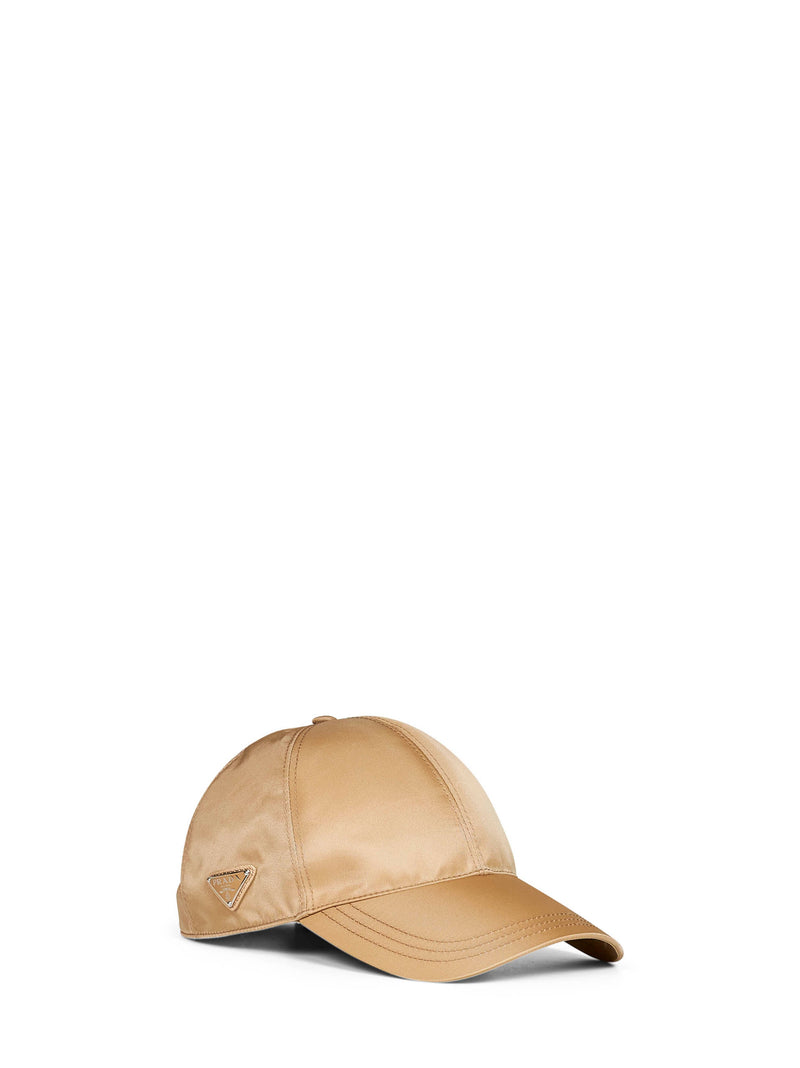 Prada 2hc2742dmif0040 Re-Nylon Recycled Polyamide Baseball Cap — Beige Caps