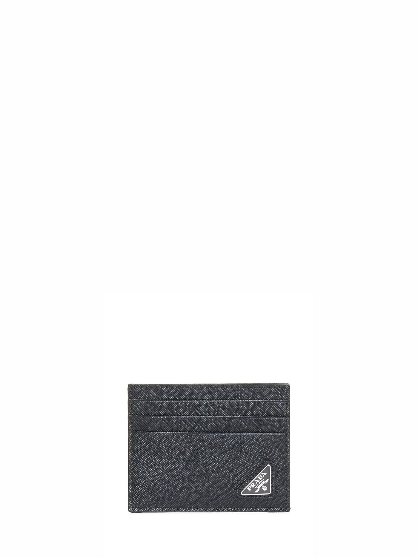 Prada Saffiano Polyamide Card Case — Black Wallets & Cardholders
