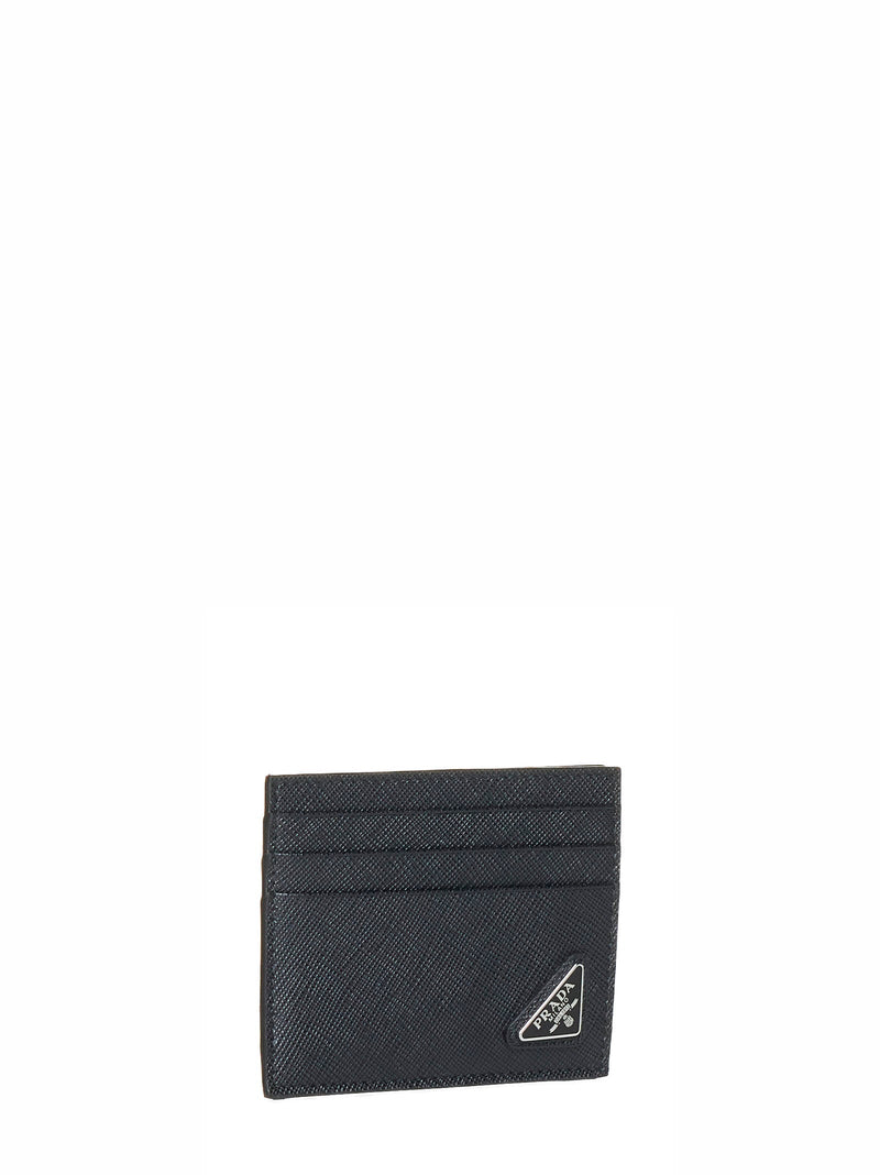 Prada Saffiano Polyamide Card Case — Black Wallets & Cardholders