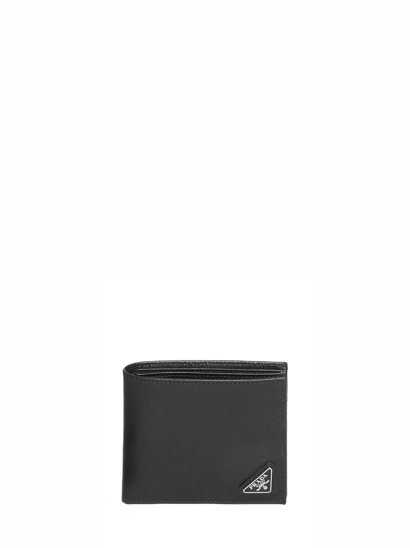 Prada Saffiano Leather Wallet — Black Cotton & Cardholders