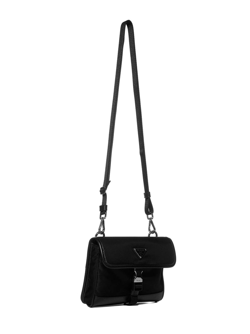 Prada Saffiano Leather With Shoulder Strap Wallet — Black Calf & Cardholders